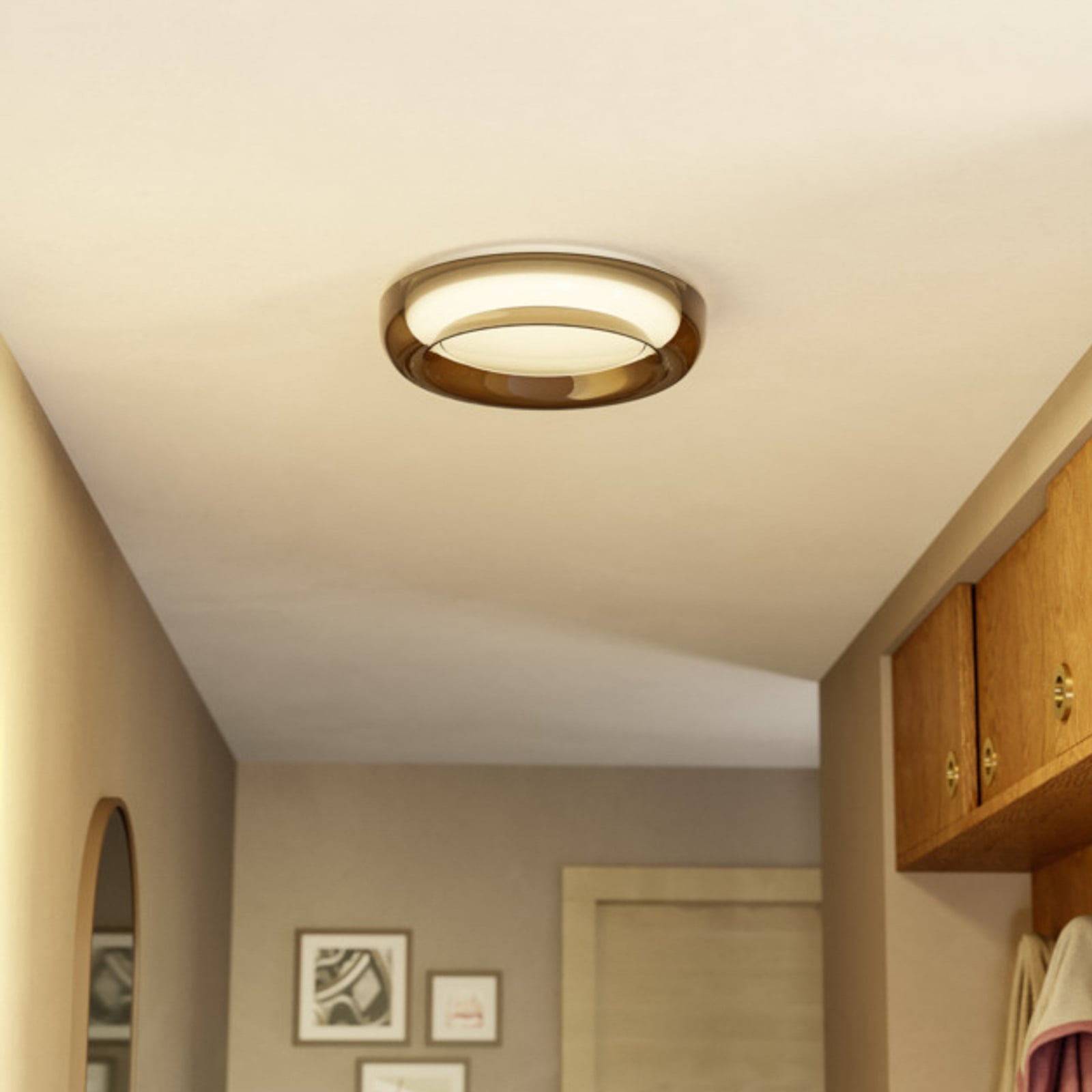 Plafón LED CONISTARINO de EGLO, marrón, Ø 40 cm, anillo CCT Plafón LED CONISTARINO de EGLO, marrón, Ø 40 cm, anillo CCT