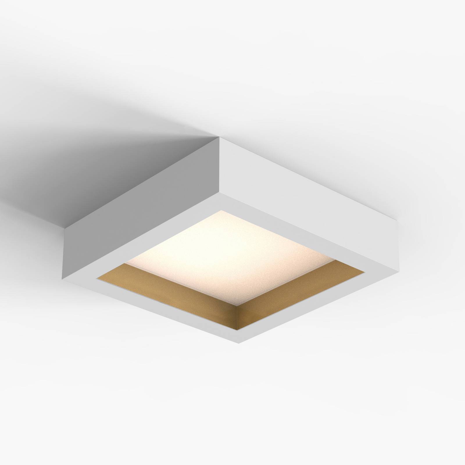 LED-Deckenleuchte Valencia, weiß/gold, 30x30cm