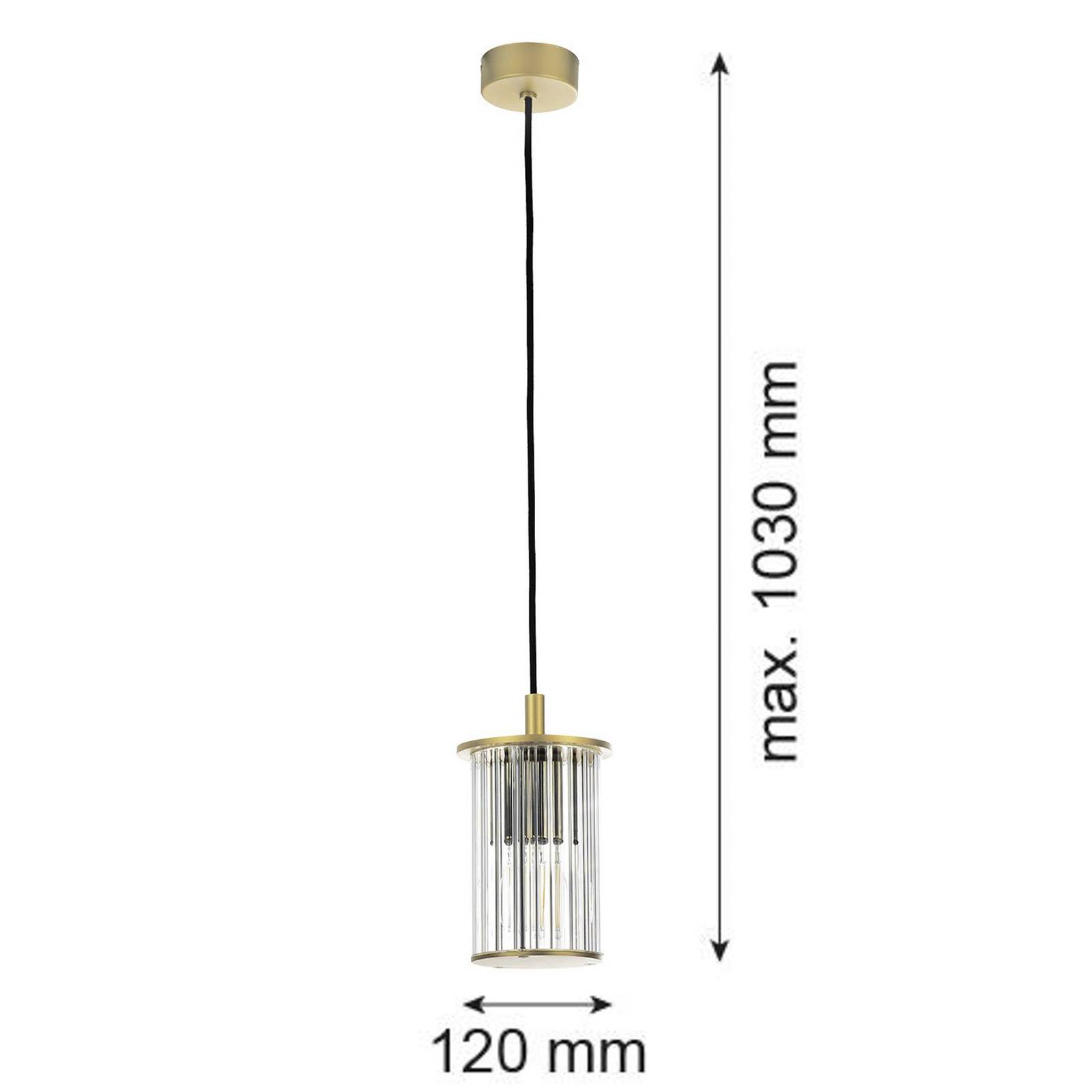 Argon Buiten hanglamp Nora, goud/transparant, IP44, glas