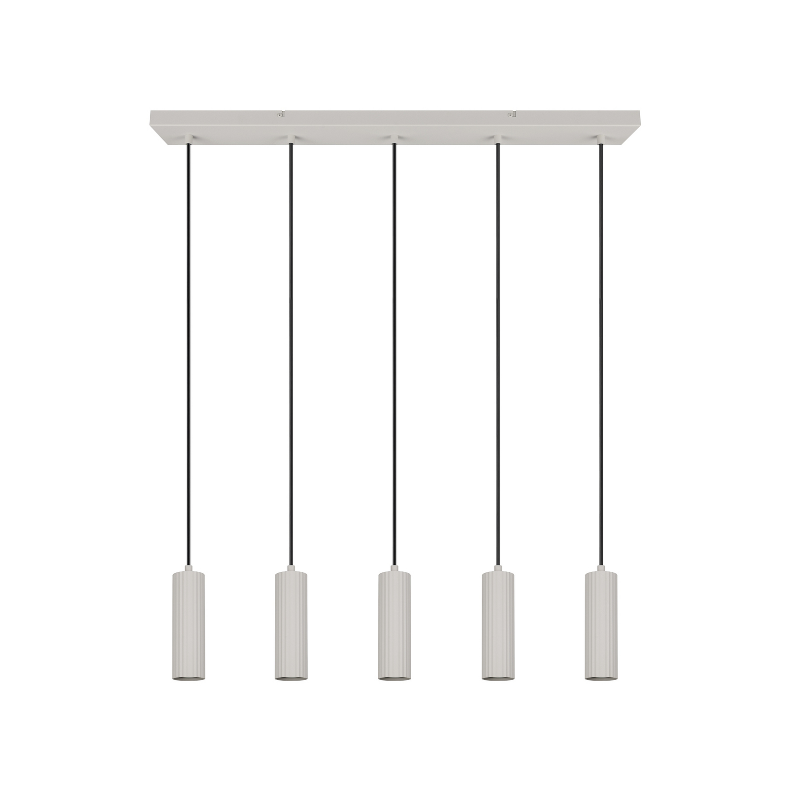 Hanglamp Soka, lichtgrijs, lengte 85 cm, metaal, 5-lamps. Hanglamp Soka, lichtgrijs, lengte 85 cm, metaal, 5-lamps.