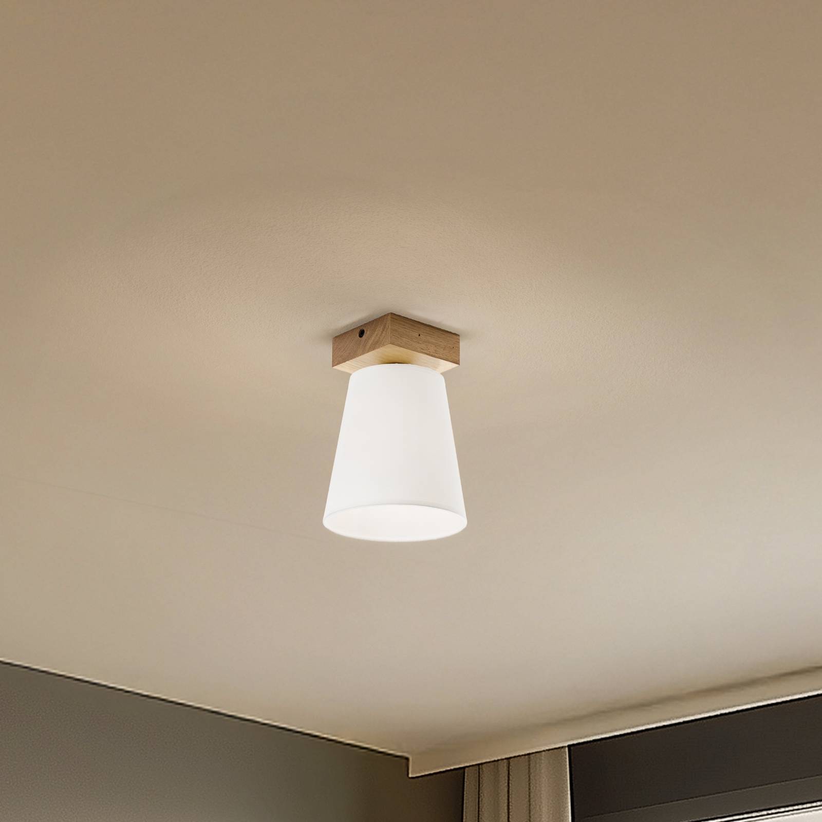 Envostar Risco Deckenlampe 1-flg. Stoffschirm weiß günstig online kaufen