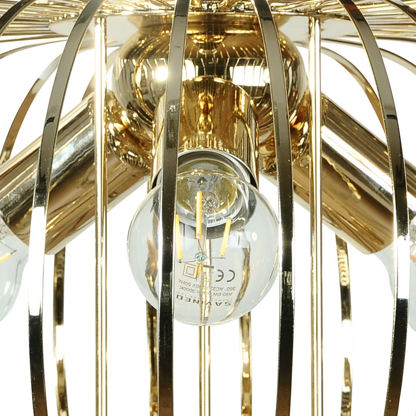 Φωτιστικό οροφής Globe, χρυσό χρώμα, Ø 51 cm, 3 λάμπες, E27