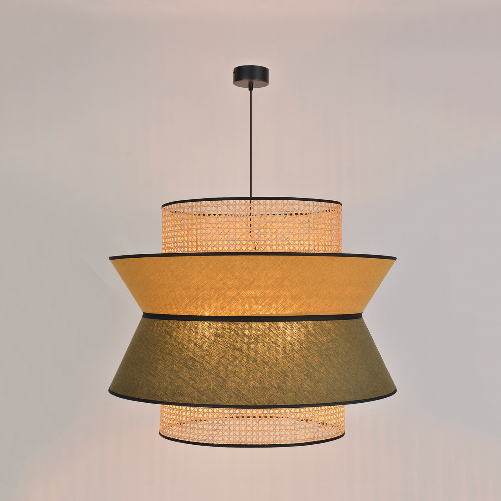 Singapour XXL Hängeleuchte khaki/curry - MARKET SET