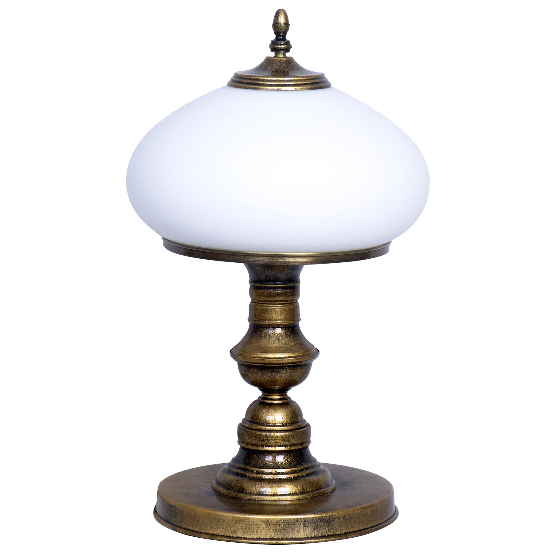 ALDEX 493 table lamp, opal glass/antique gold 45 cm high, for Living / Dining Room, glass, metal, E27, 60 W, energy efficiency: A++, H: 45 cm