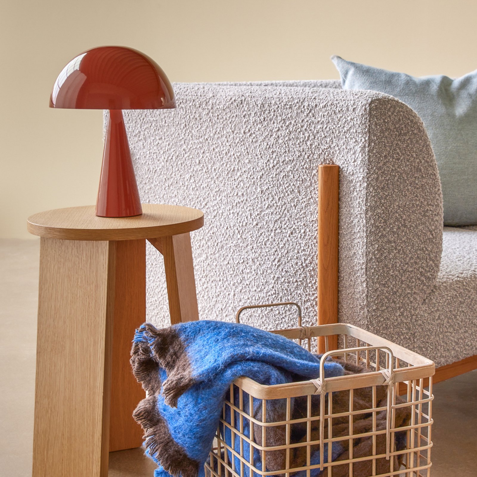 Mush Mini Table Lamp Maroon/Sand - Hübsch