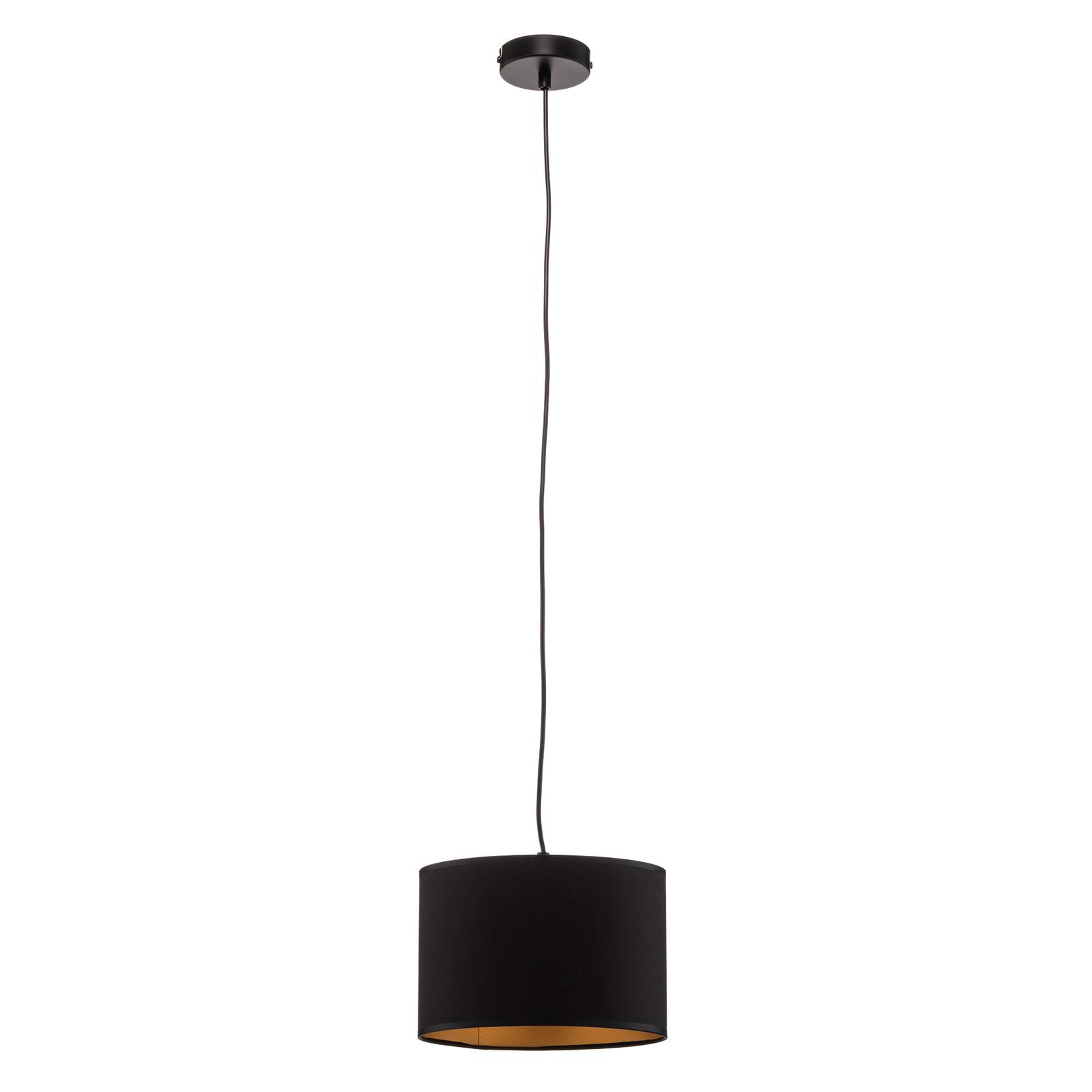 Suspension Soho cylindre 1 lampe 25 cm noire/or