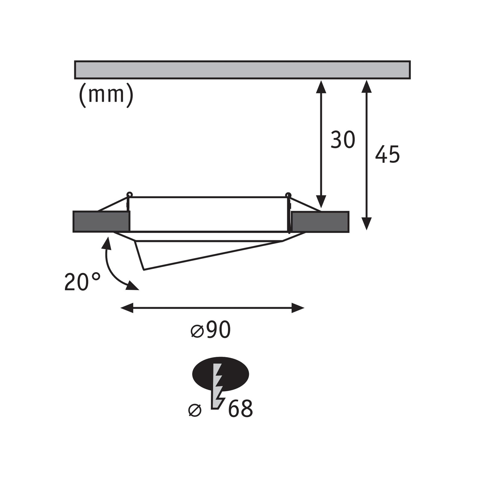 Paulmann Βάση LED χωνευτό σημείο 3 3-Step-dim λευκό
