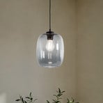 Elio pendant light, glass, graphite, 1-bulb
