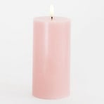 LED-Kerze Sille, pink, Höhe 15 cm, Wachs, Batteriebetrieb