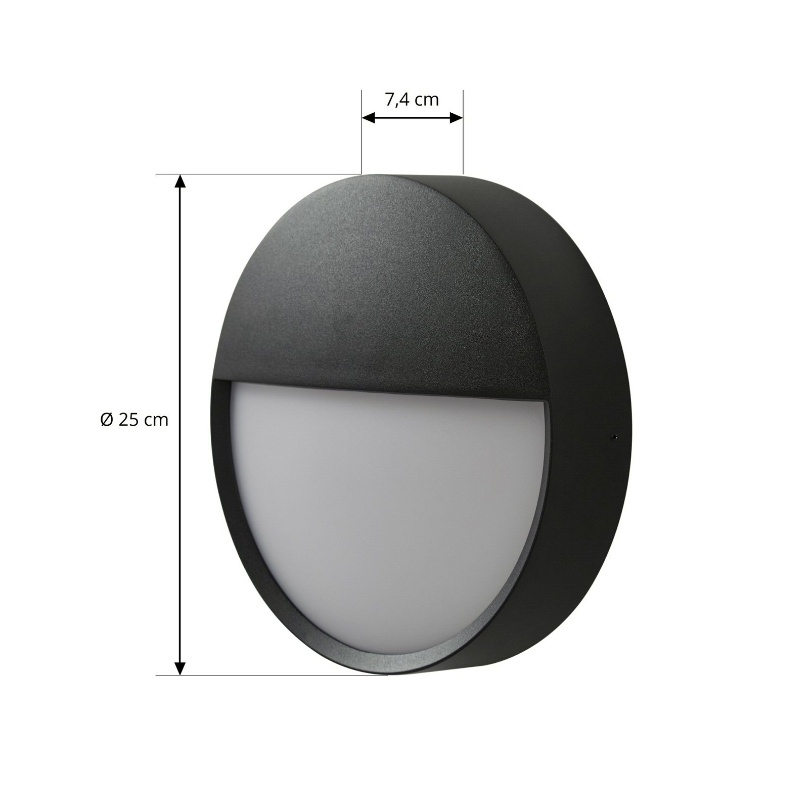 Applique d'extérieur LED Gravo, noir, Ø 25 cm, IP65 - Arcchio Applique d'extérieur LED Gravo, noir, Ø 25 cm, IP65 - Arcchio