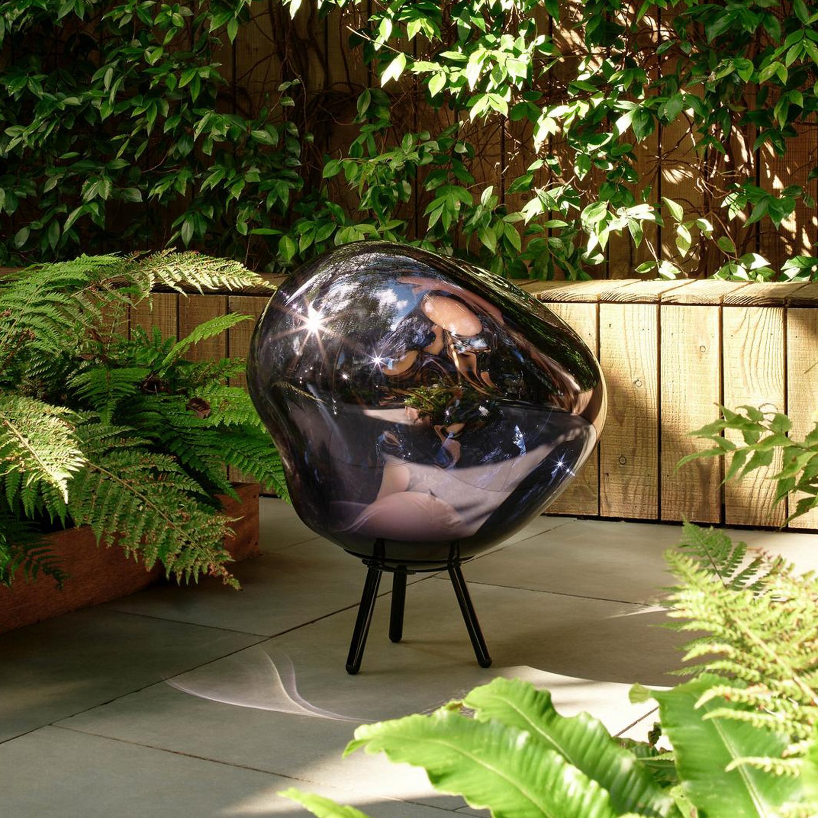 Tom Dixon LED rechargeable patio lamp Melt large, smoky grey