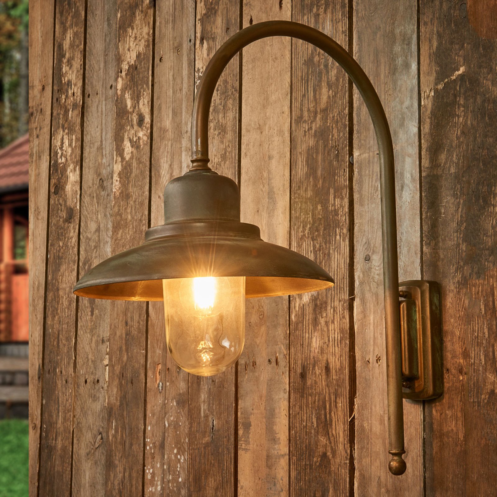 Casale kültéri fali lámpa, magasság 60cm, antik sárgaréz