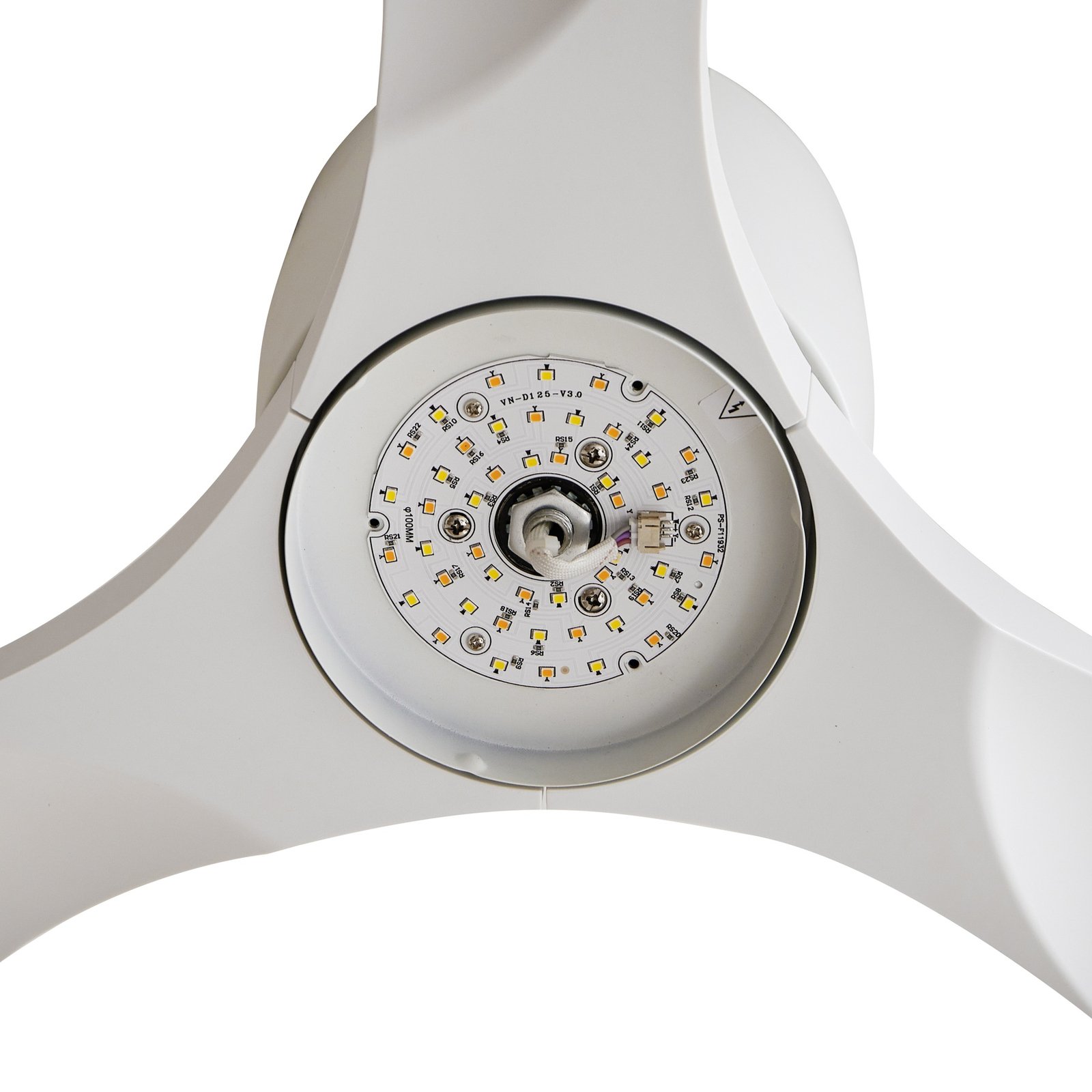 Lucande LED-Deckenventilator Moneno, weiß, DC, leise
