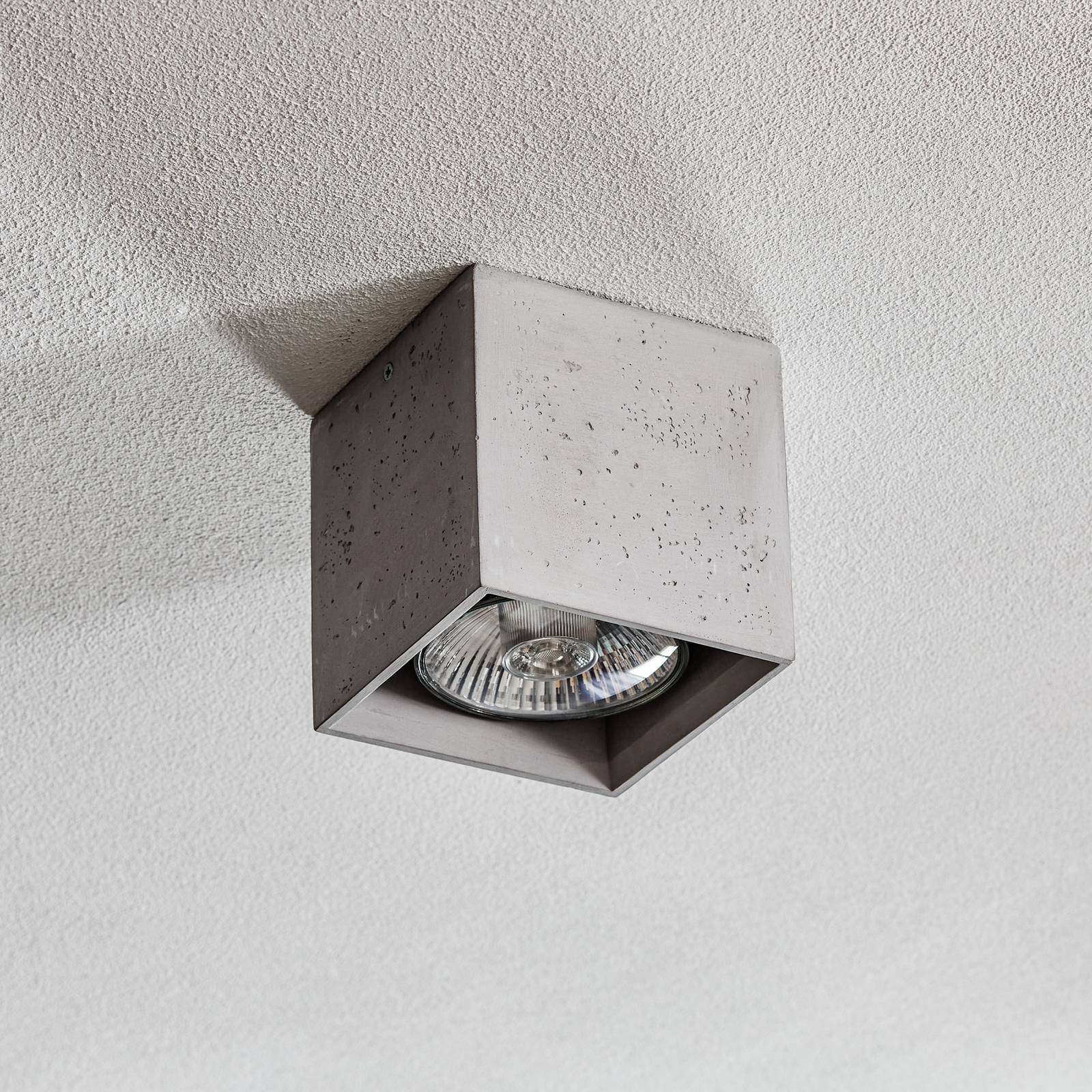 sollux lighting plafonnier ara comme cube en béton 14cm x 14cm