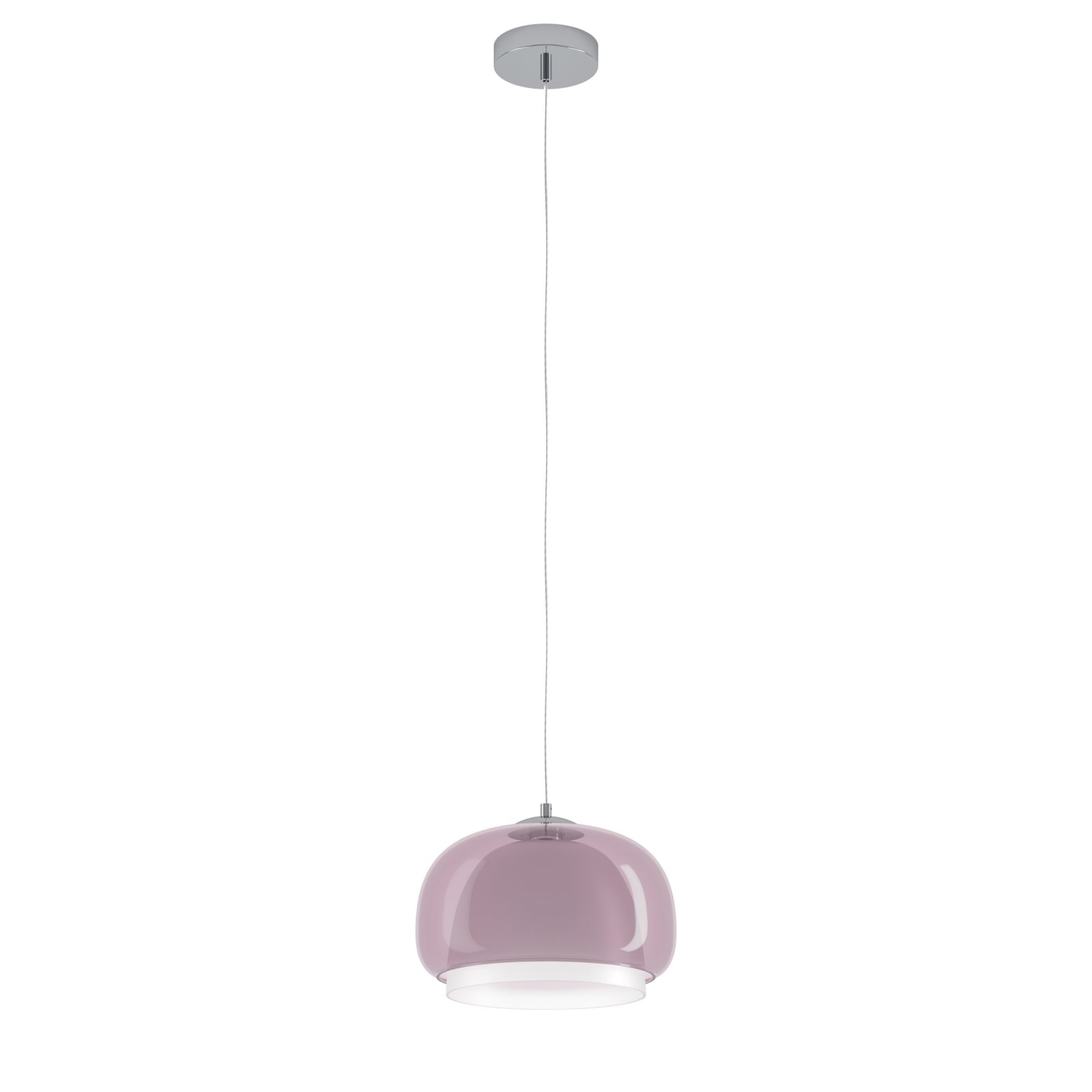 Hanglamp Belomontejo, Ø 30 cm, roze-transparant, glas