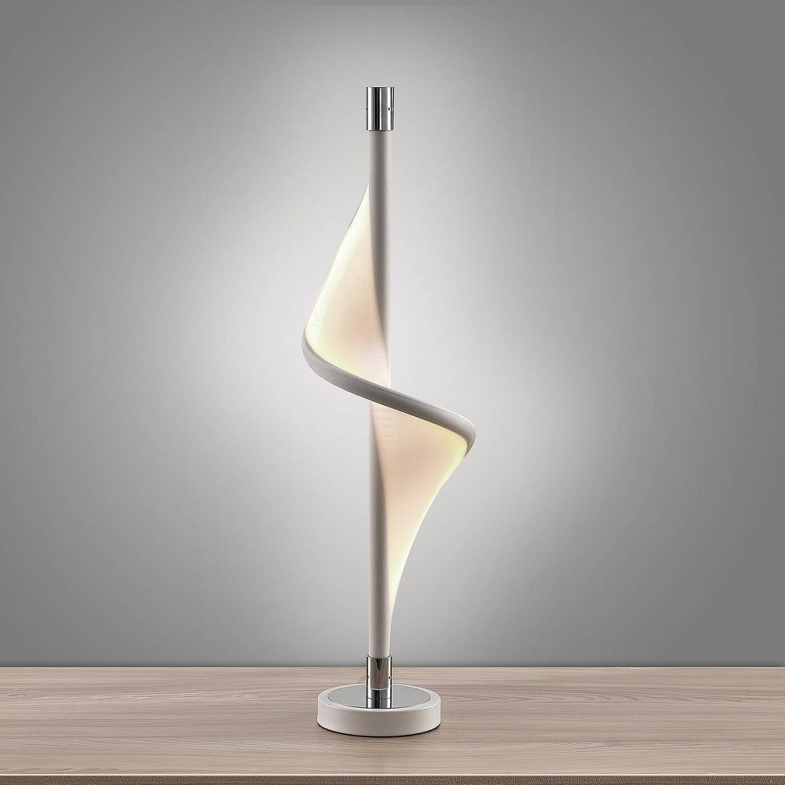 Edano LED Pöytävalaisin White/Chrome - Lucande