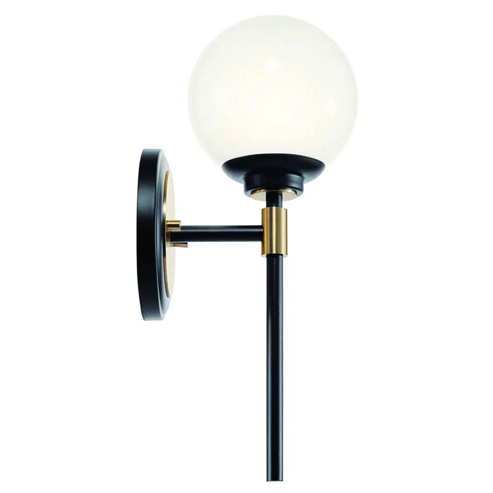 Lampa ścienna Benno 1 czarno-brązowa, biała, stal, szkło IP44 G9