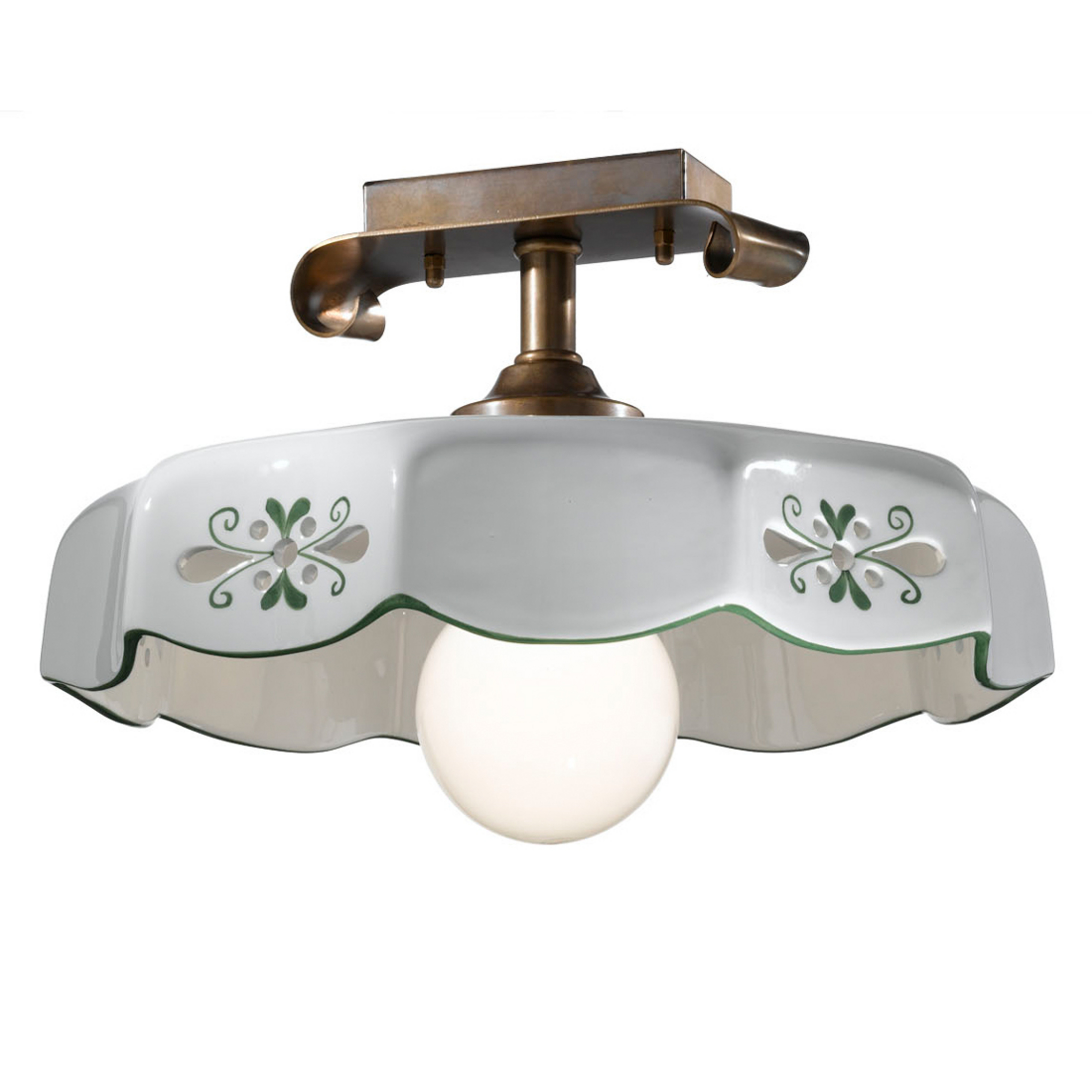 Plafonnier en céramique Marostica rustique vert