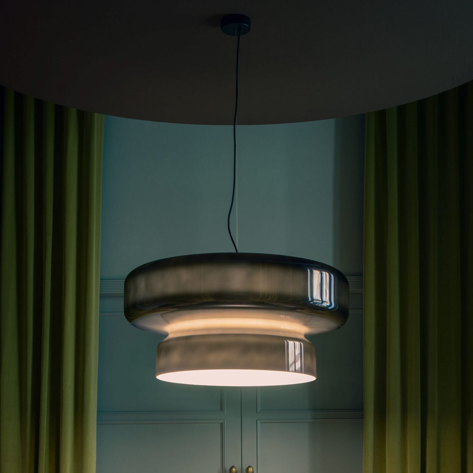 Candeeiro suspenso LED MARSET Bohemia, Triac, cinzento fumado