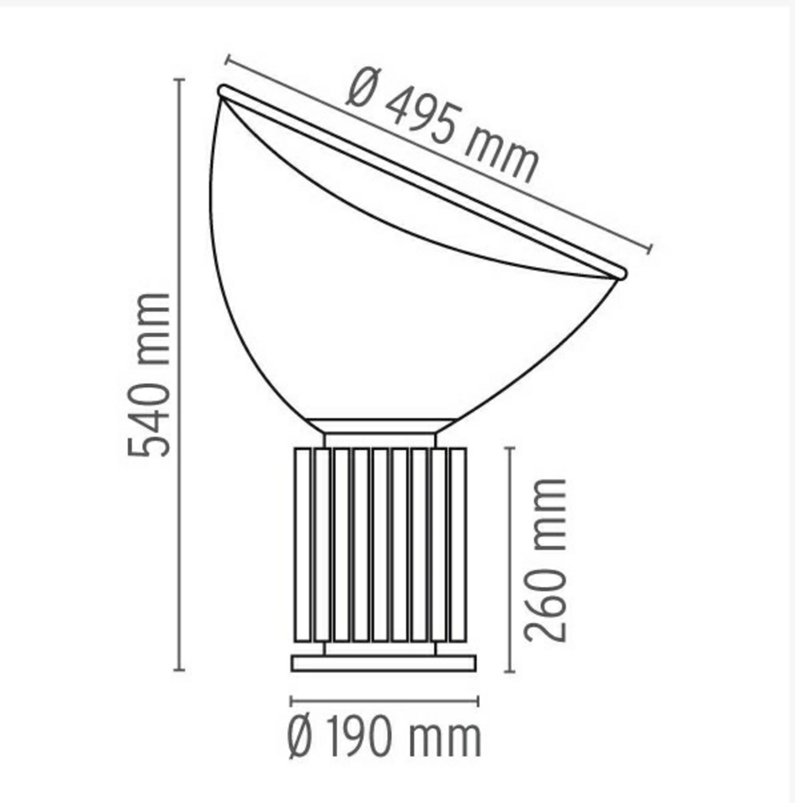 Taccia LED (PMMA) Lampă de Masă Silver - Flos