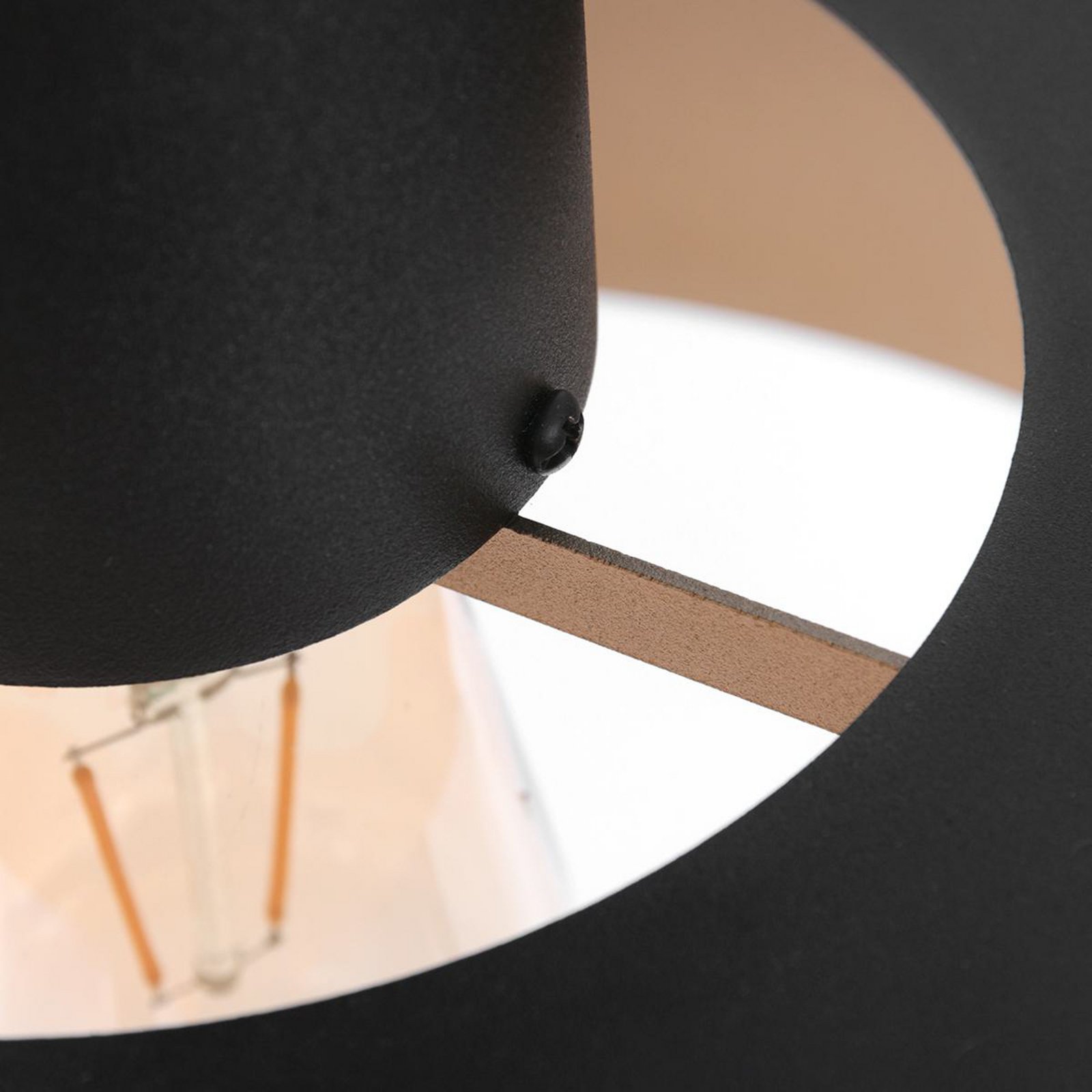 Hängeleuchte Flinter, schwarz, Metall, Ø 50 cm, E27