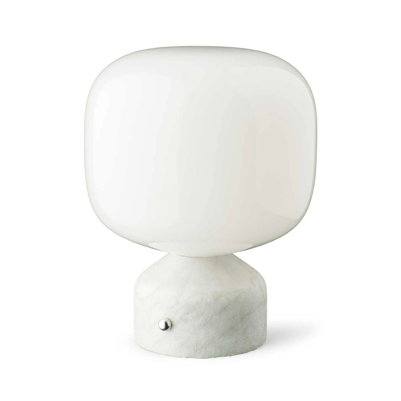GEJST LED-Akku-Tischlampe Meemo, Marmor weiß, Glas, USB