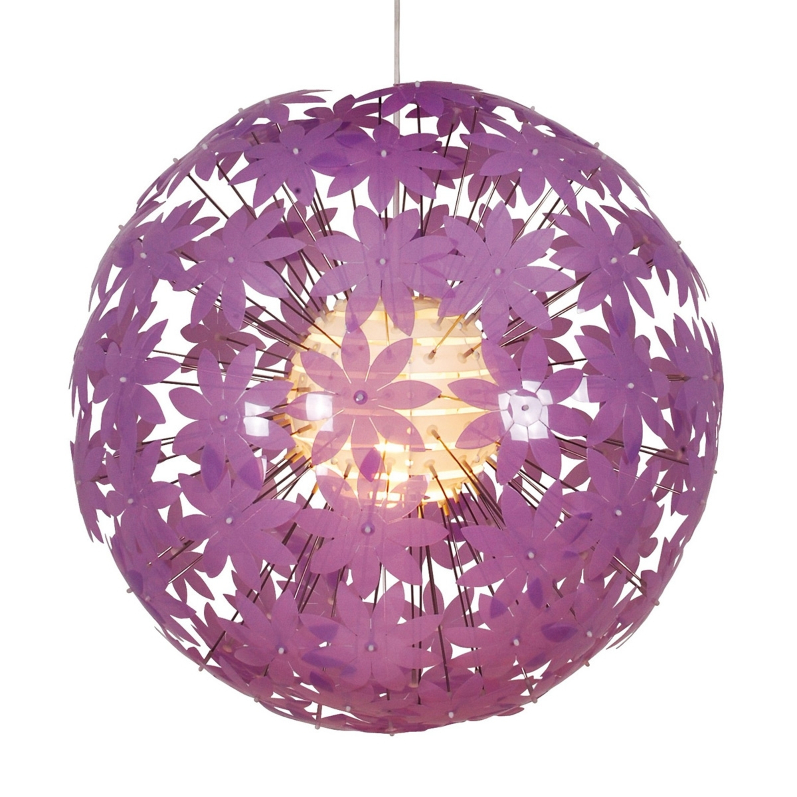 Lámpara colgante esférica YOUNG LIVING púrpura