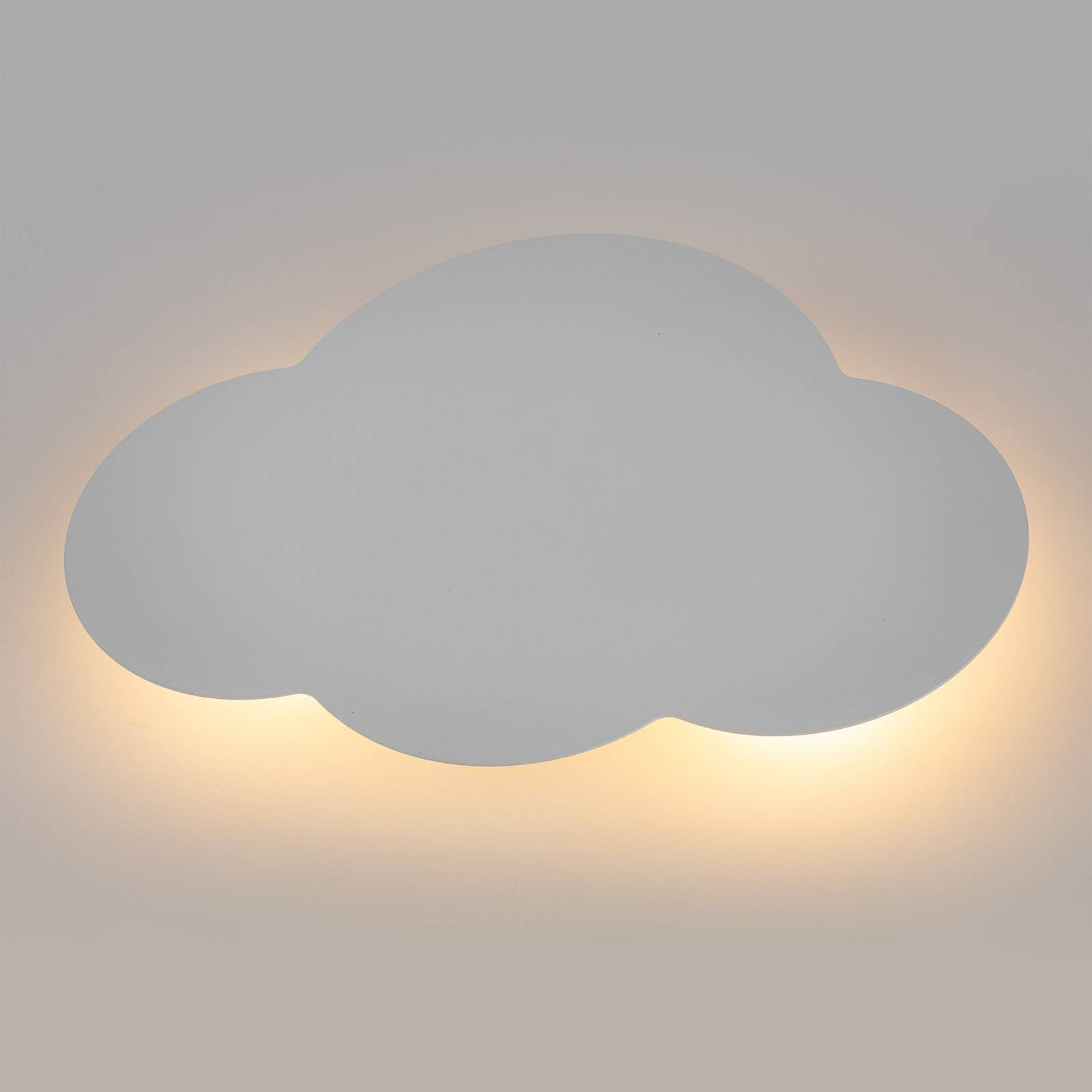 Lampa ścienna Cloud, biała, stal, światło pośrednie, 38 x 27 cm