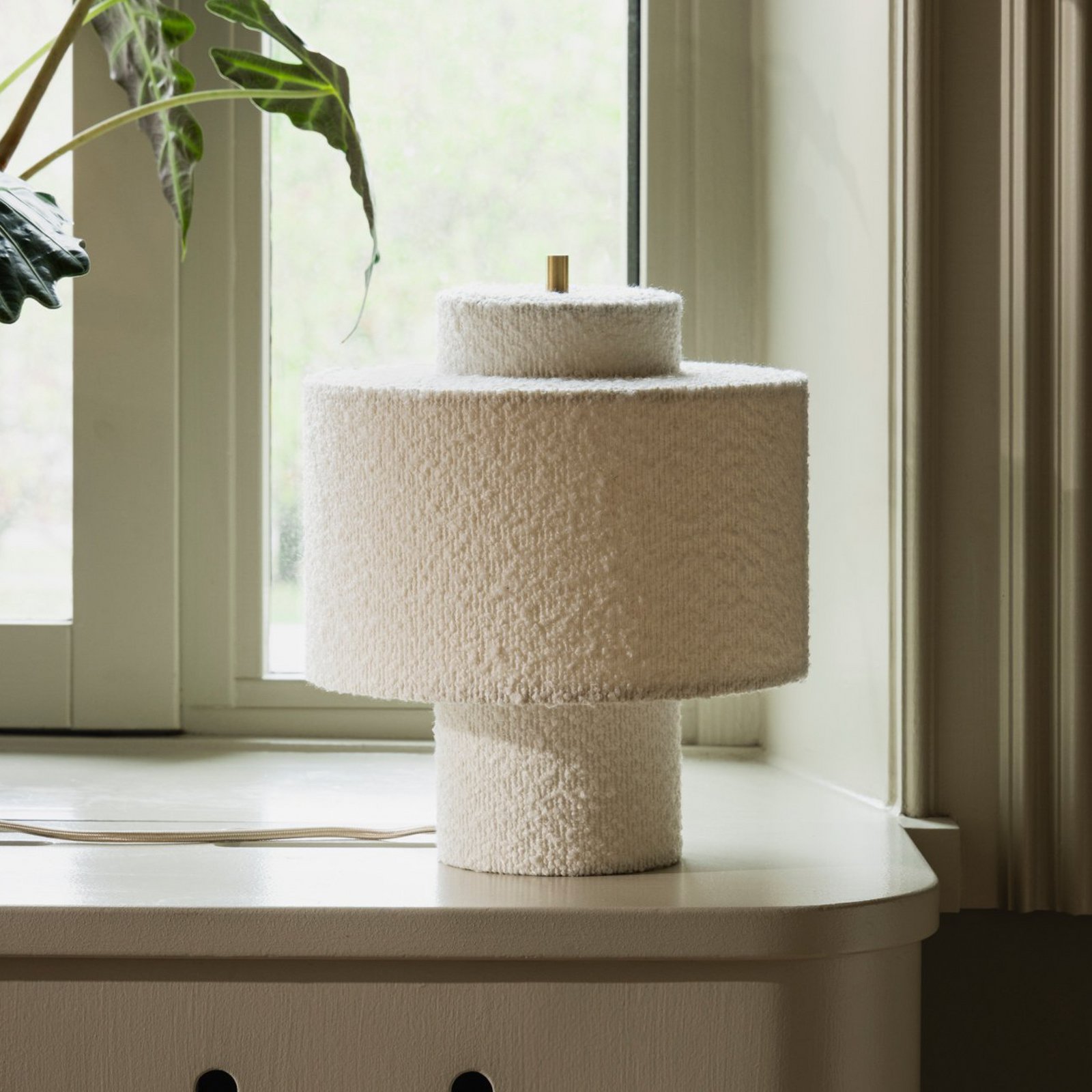 Globen Lighting laualamp Noah, valge, kõrgus 31 cm, tekstiil