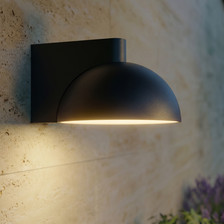 Velira LED-ulkoseinävalaisin, metalli, IP54, musta - Lucande - Moderni - Yksilamppuinen