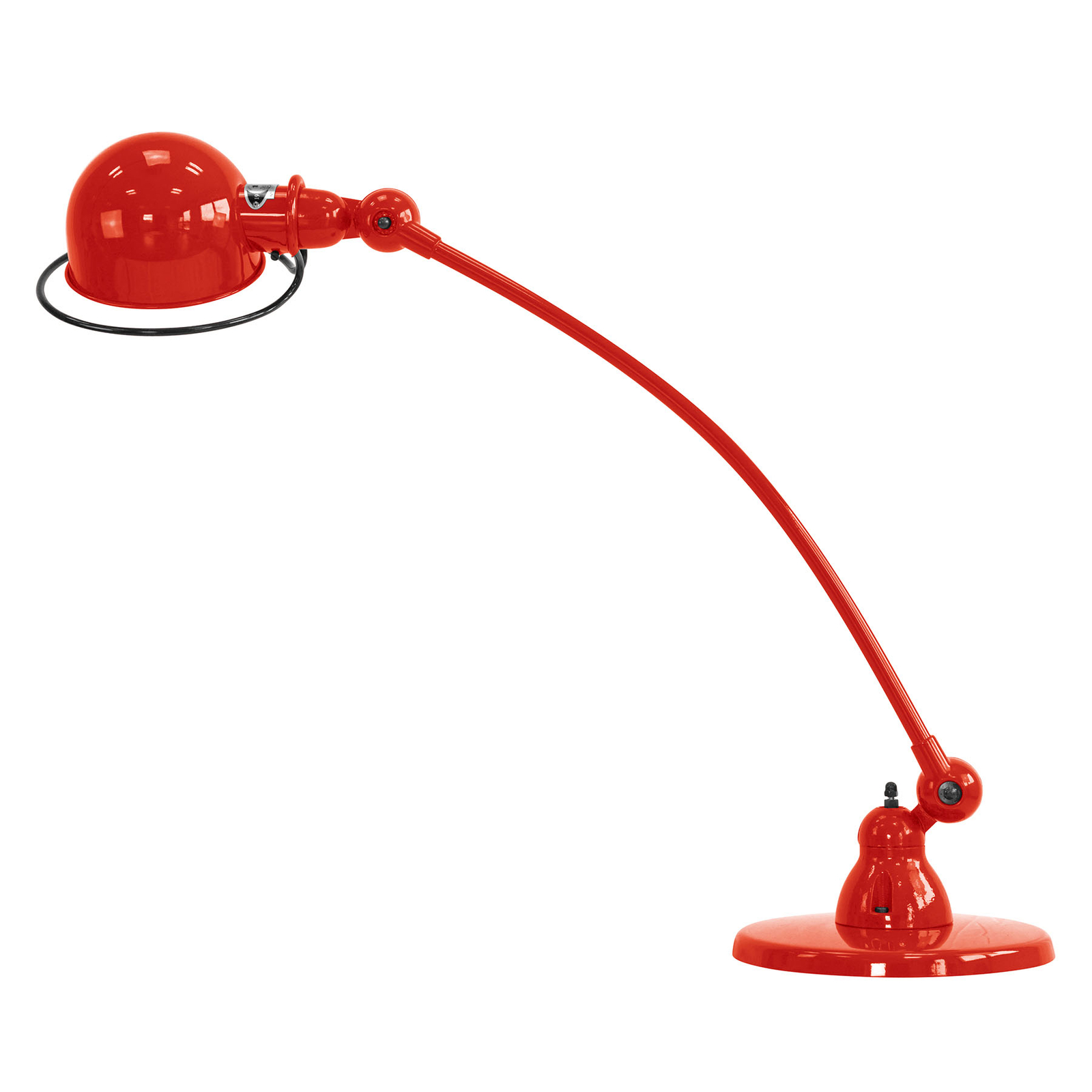 JIELDÉ Jieldé Loft C6000 table lamp, curved, red, for Workroom / Office, aluminium, steel, E27, 60 W, energy efficiency: A++