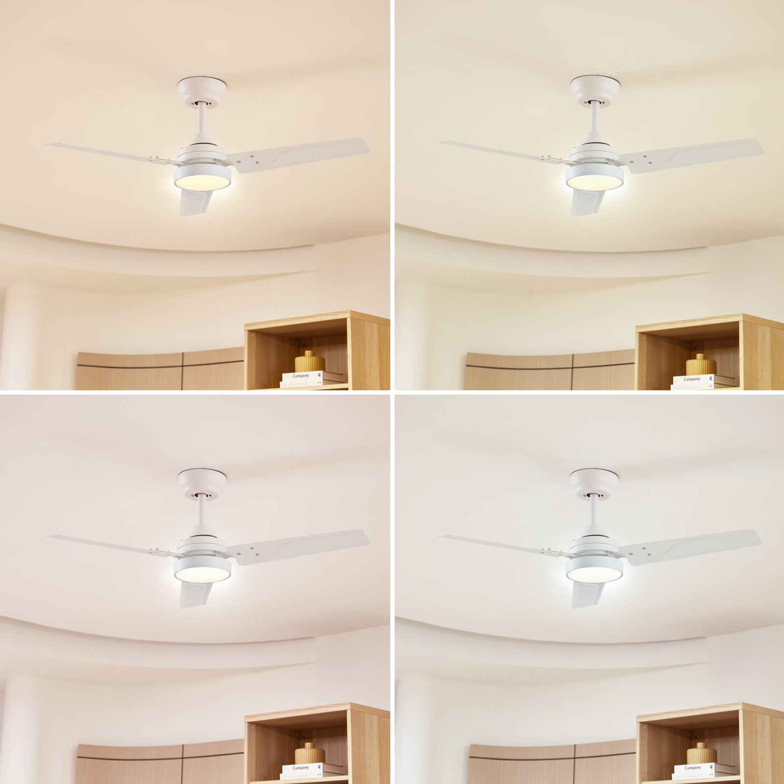 Ventilateur de plafond LED Aerallo, blanc, CCT, silencieux - Lindby