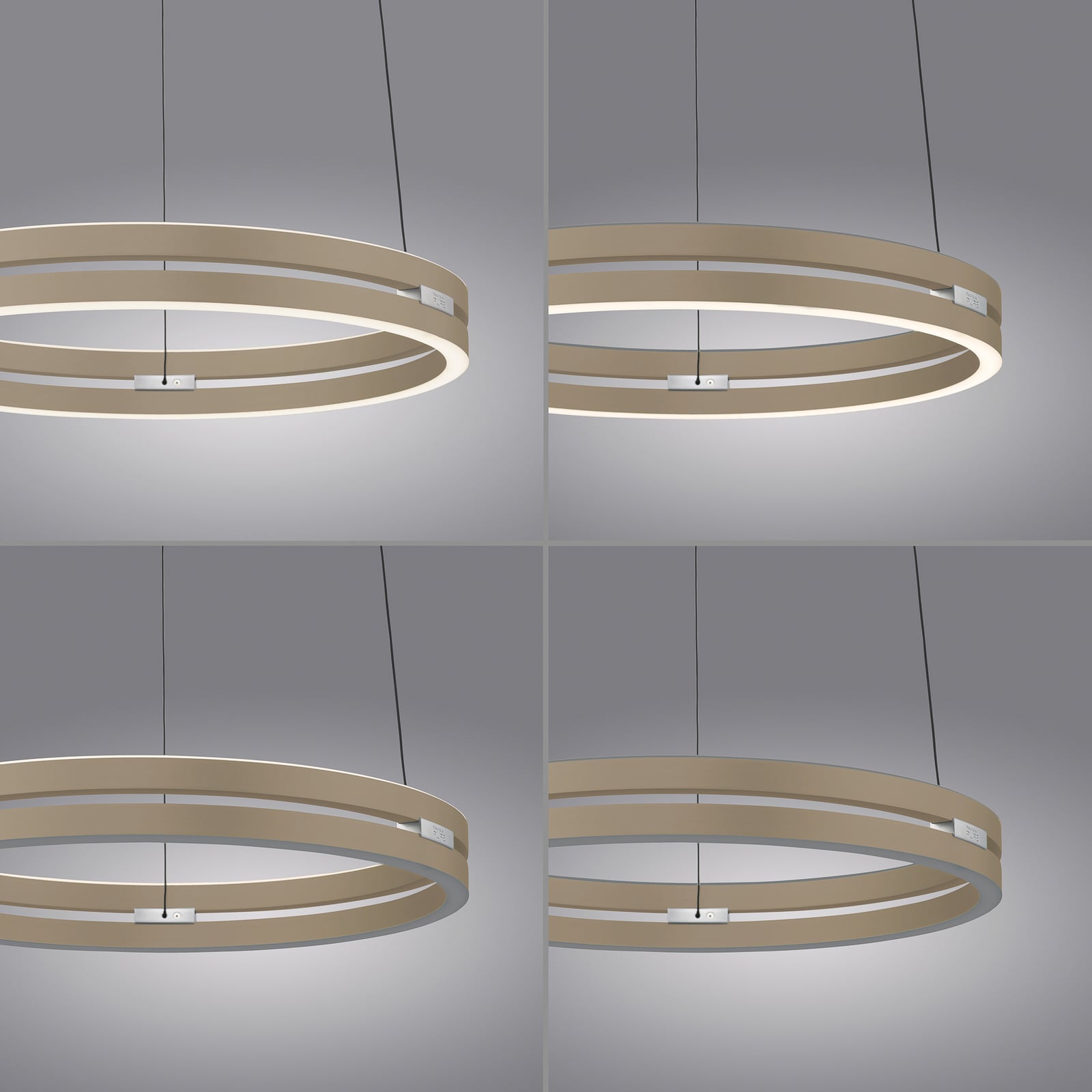 E-Loop LED-Hängeleuchte, bronze, Ø 50 cm, Alu, CCT - PURE E-Loop LED-Hängeleuchte, bronze, Ø 50 cm, Alu, CCT - PURE