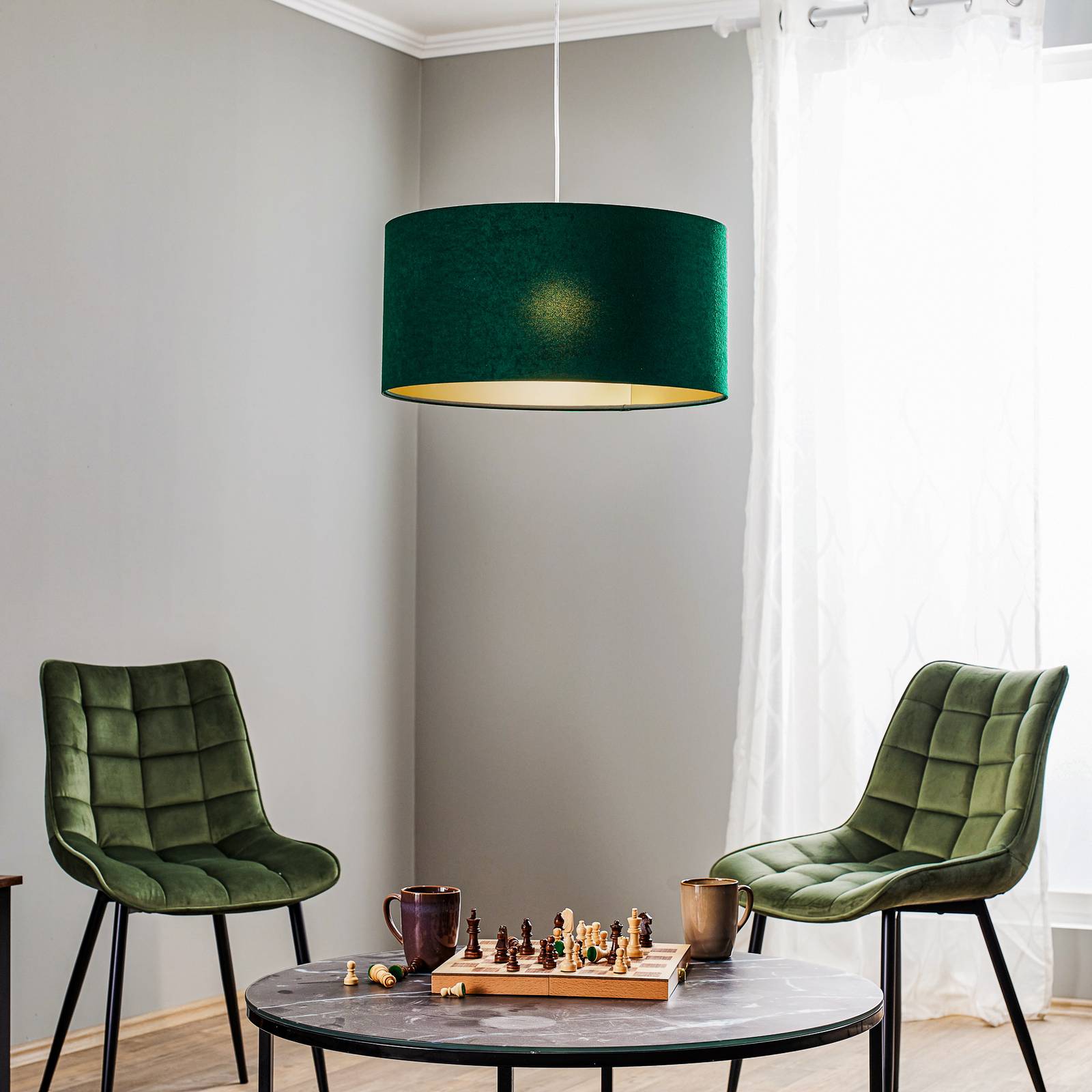 Salina függő lámpa, zöld/arany, Ø 40 cm