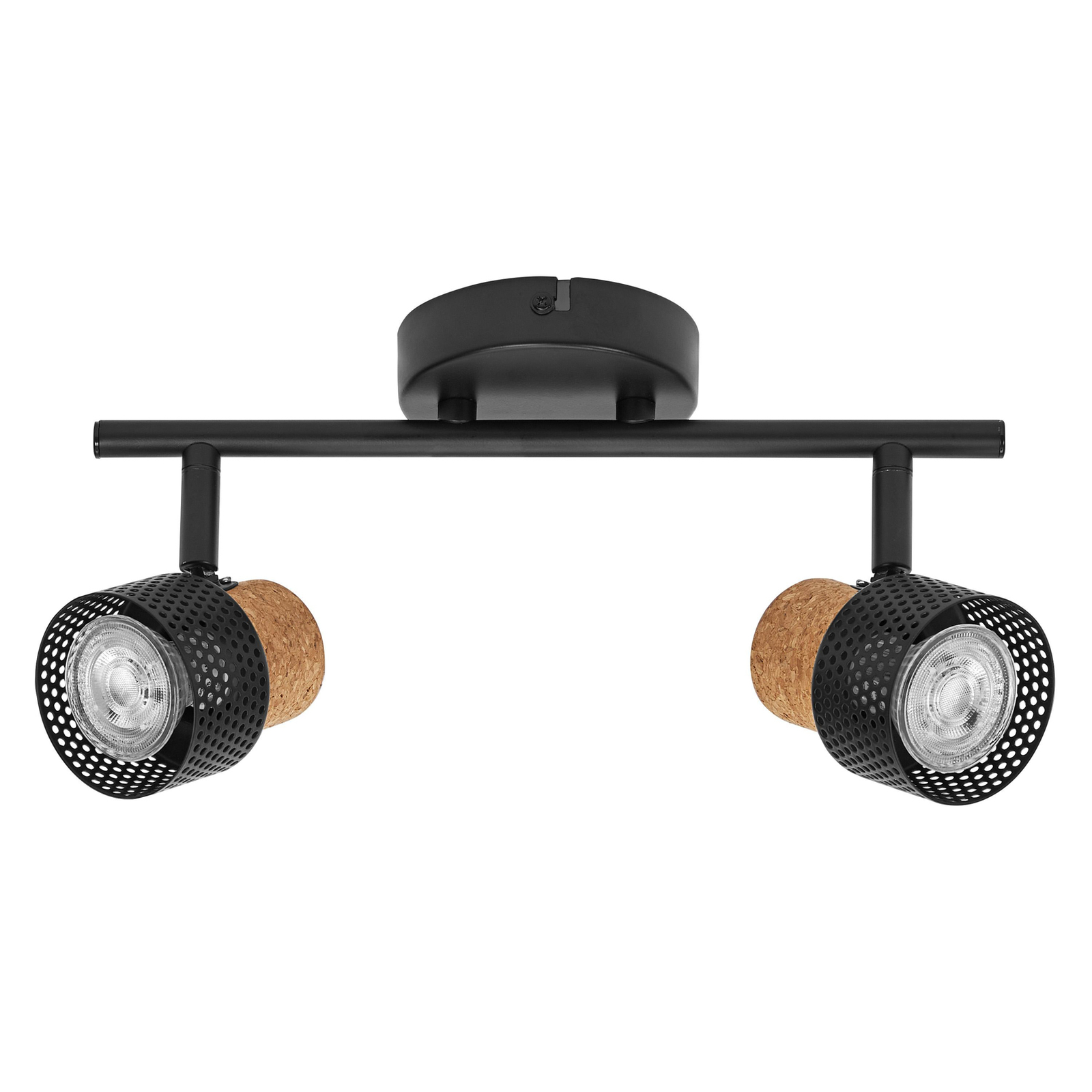LEDVANCE LED takspot Cork, GU10, 2-lys, dimbar, svart