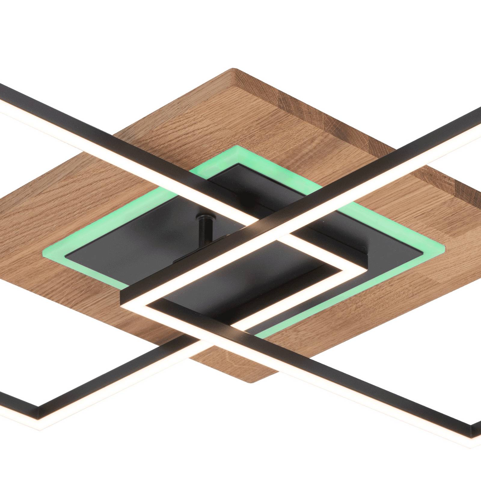 LED-Deckenleuchte Panama M Plus, eiche/schwarz, Länge 61 cm günstig online kaufen