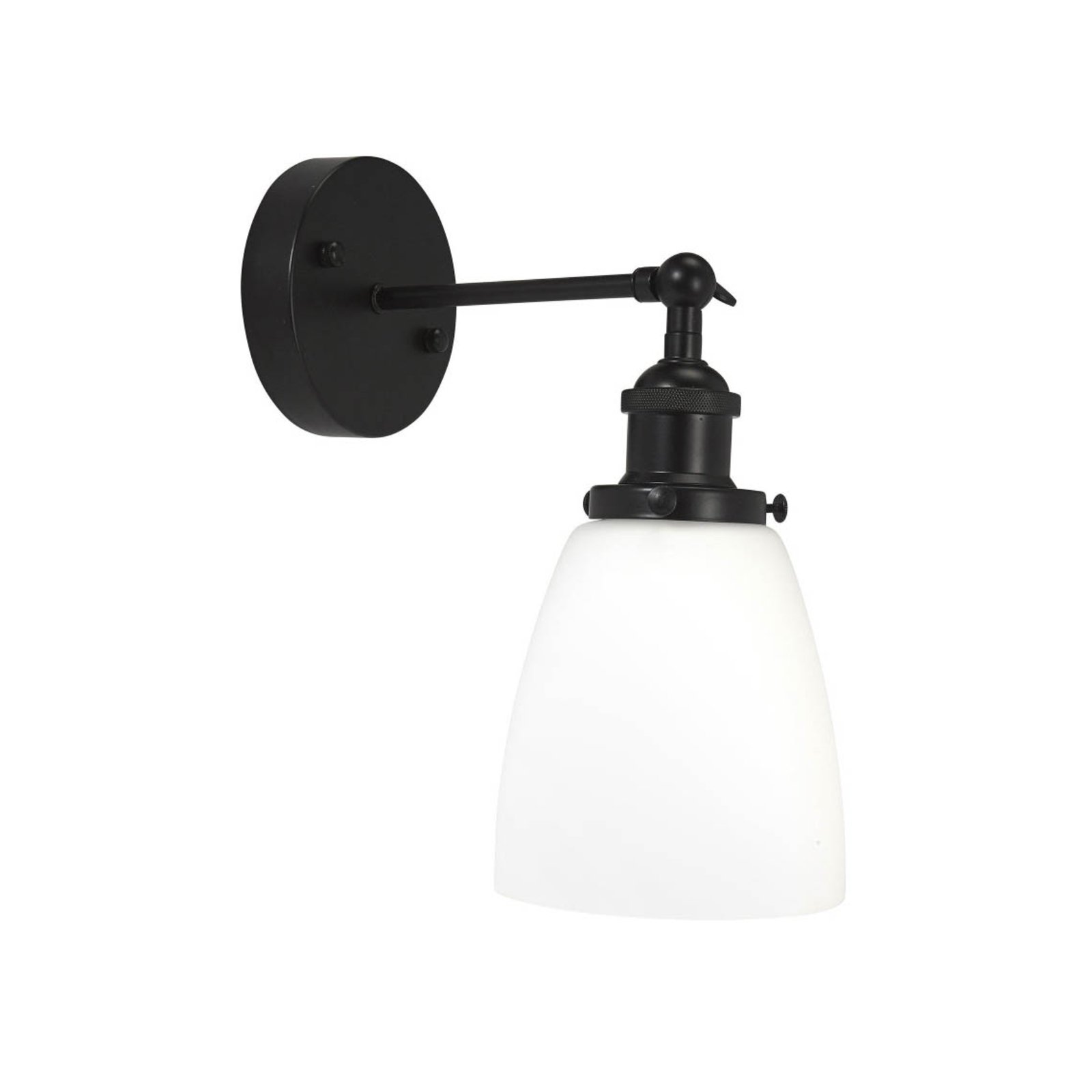 PR Home Kappa wandlamp, zwart/opaal, glas, metaal