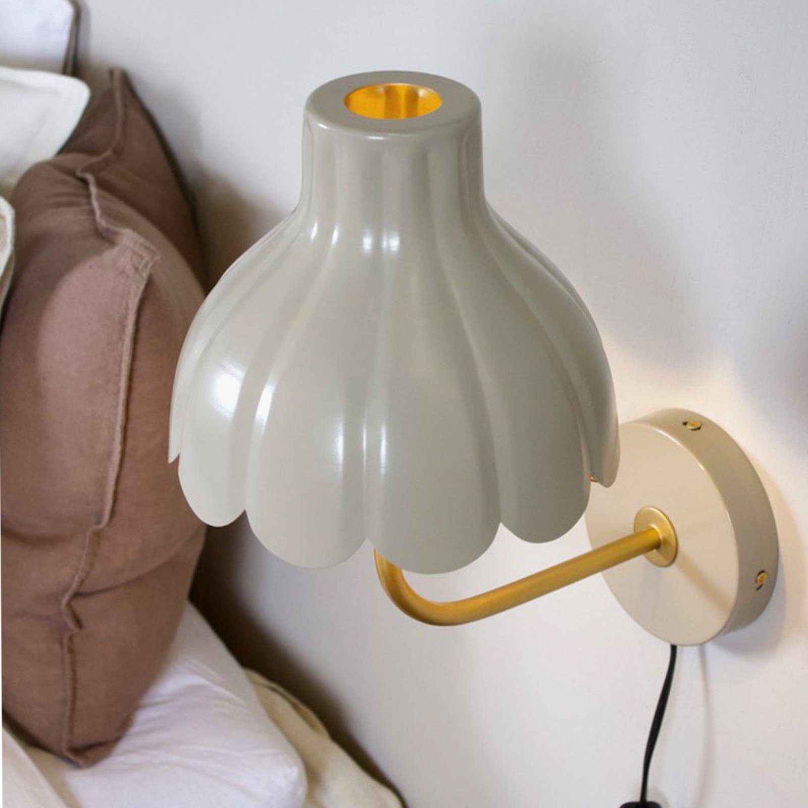 PR Home Wandlampe Wells, beige/goldfarben, 21 cm, Metall