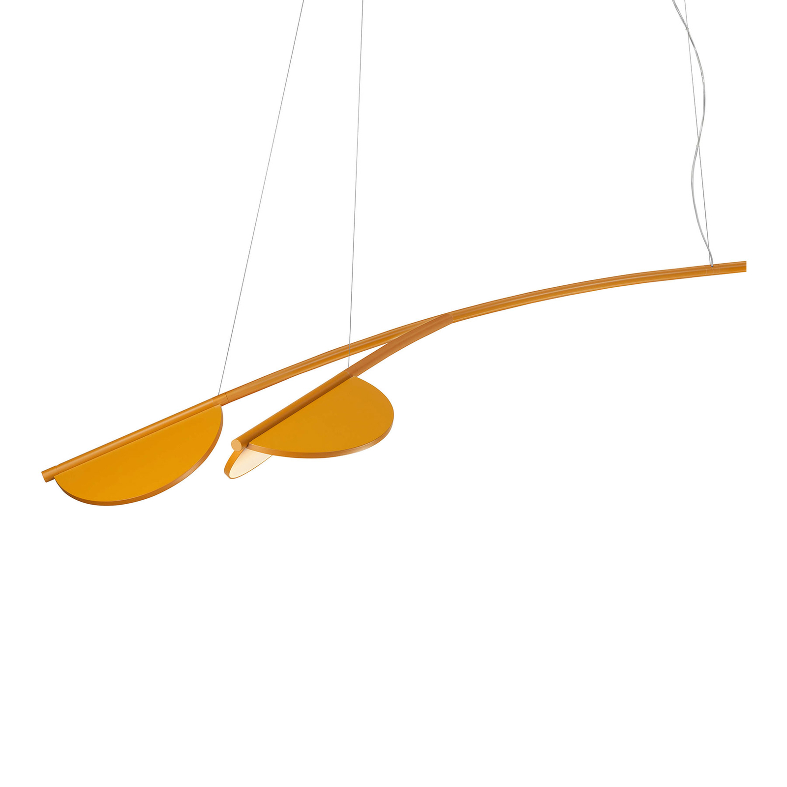 FLOS Almendra Organic hanging light 2-bulb long ochre