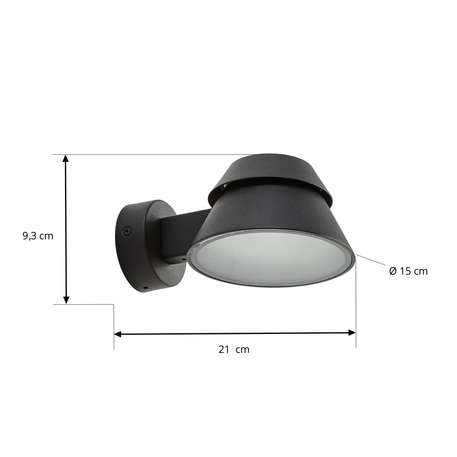 Kinkiet zewnętrzny LED Lucande Moena, czarny, metalowy, IP44