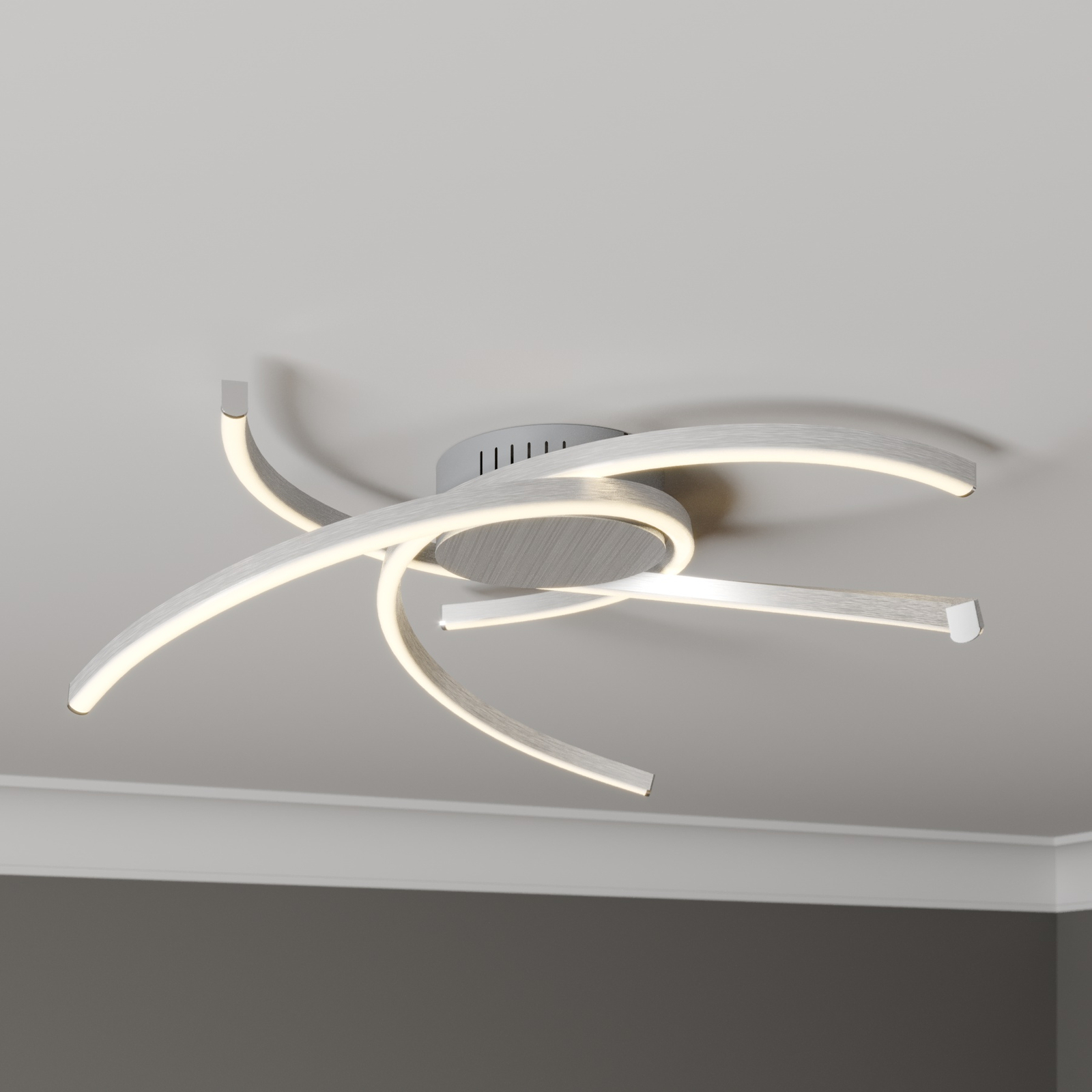 Lindby Katris LED ceiling light, 58 cm, aluminium