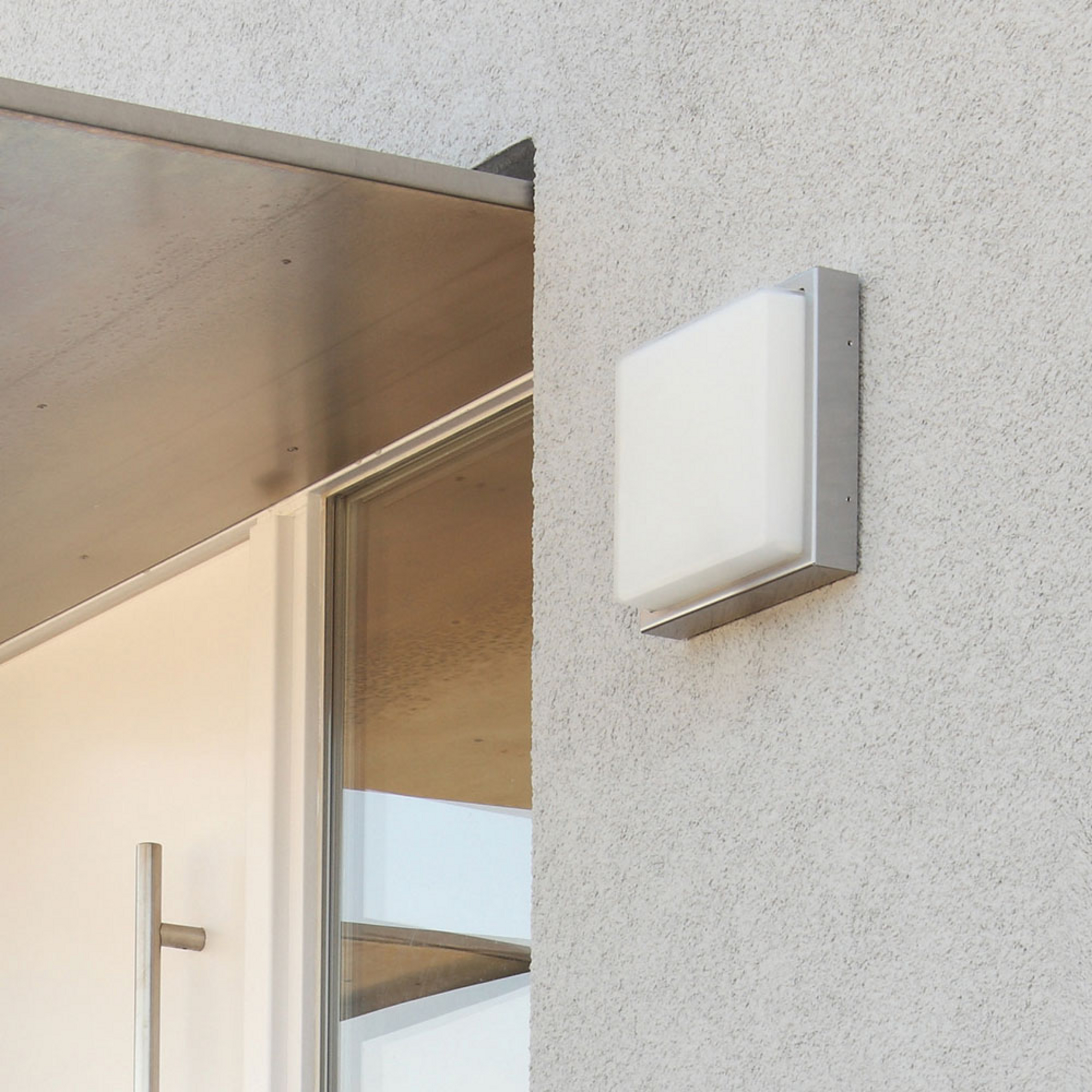 Applique d'extérieur LED 046, acier inoxydable, verre, 25 x 25 cm