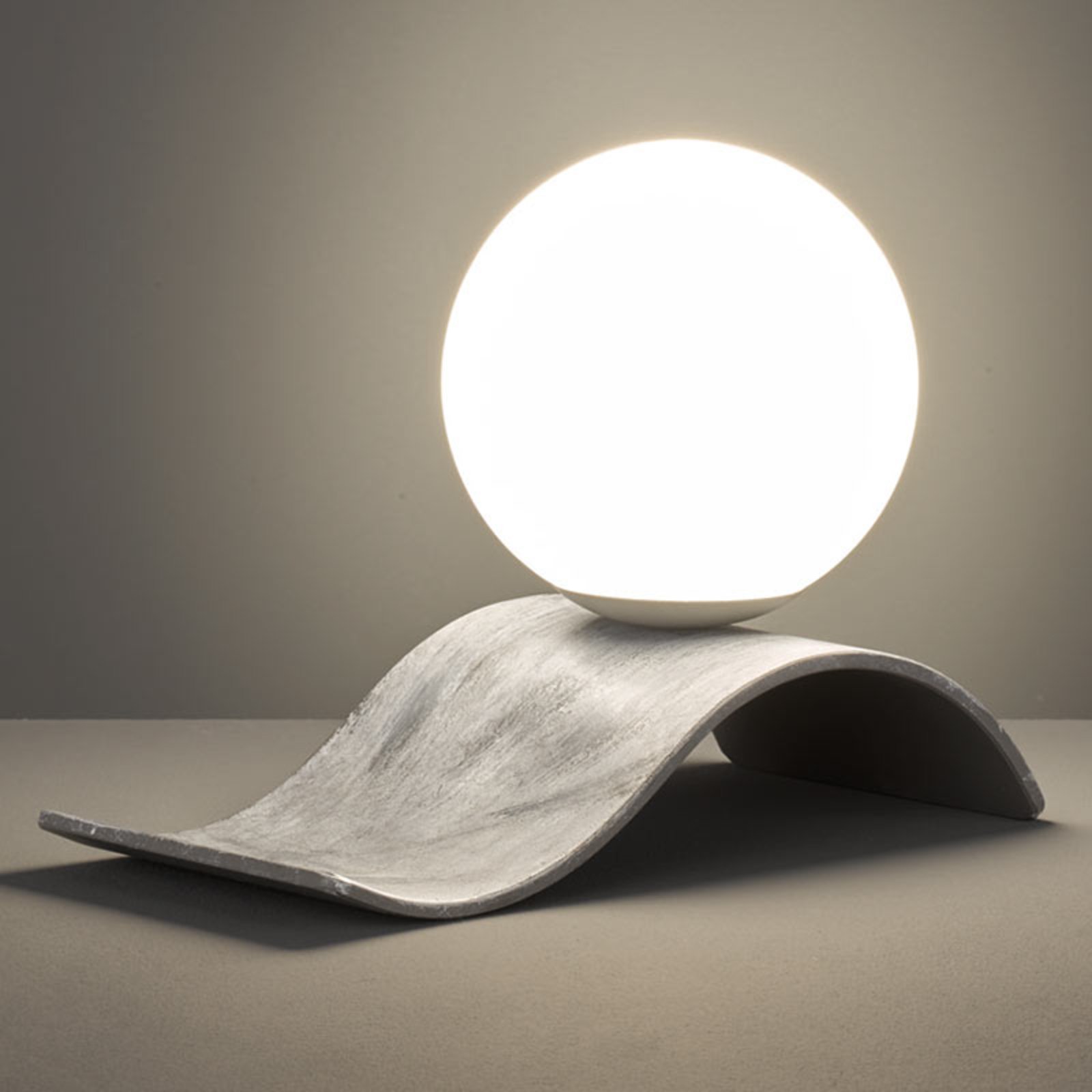 Trio Lighting Lara glass table lamp, antique grey, for Living / Dining Room, metal, glass, E14, 28 W, energy efficiency: A++, L: 28 cm, W: 15 cm, H: 21 cm