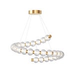 Maytoni Lampă suspendată LED Amulet, Ø 80 cm, transparent / auriu, sticlă