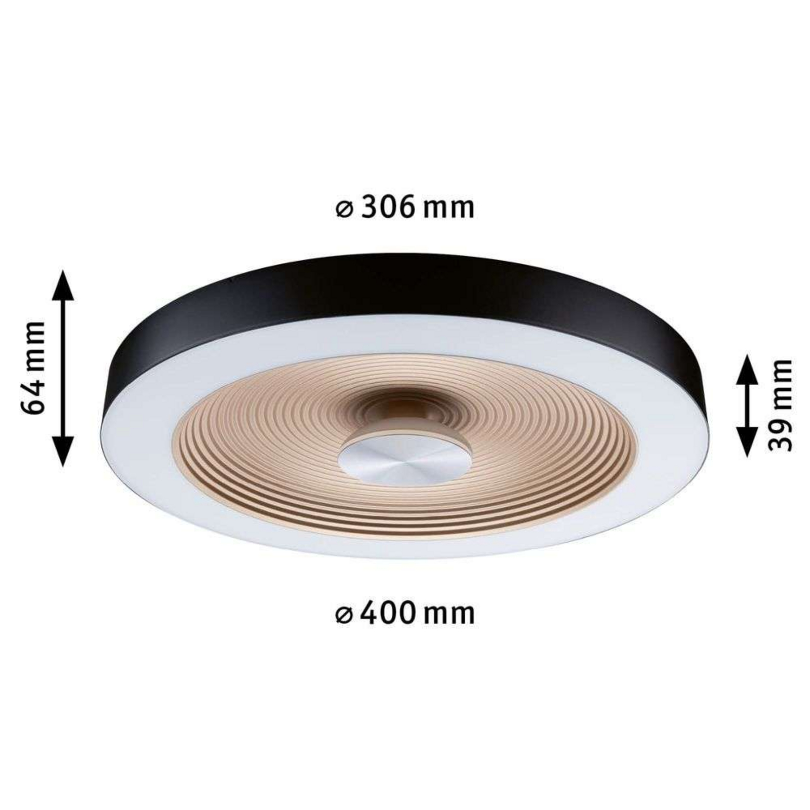 Volea LED Stropní svítidlo Ø40 IP44 Dim. Černá/Zlatá - Paulmann