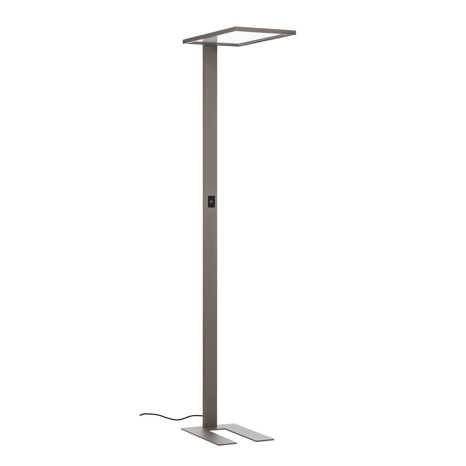 Prios LED-Bürostehleuchte Taronis, silber, 195 cm, dimmbar