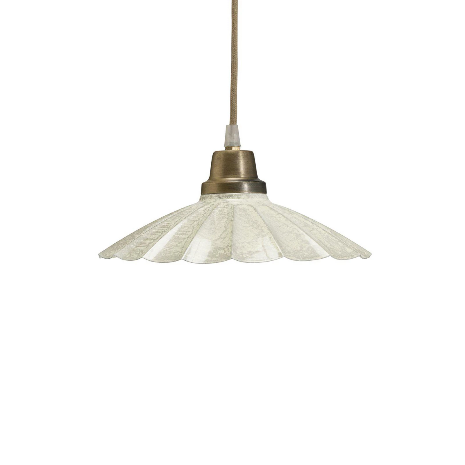 Lampă suspendată PR Home Ester, alb murdar, Ø 24 cm, cu priza din fier