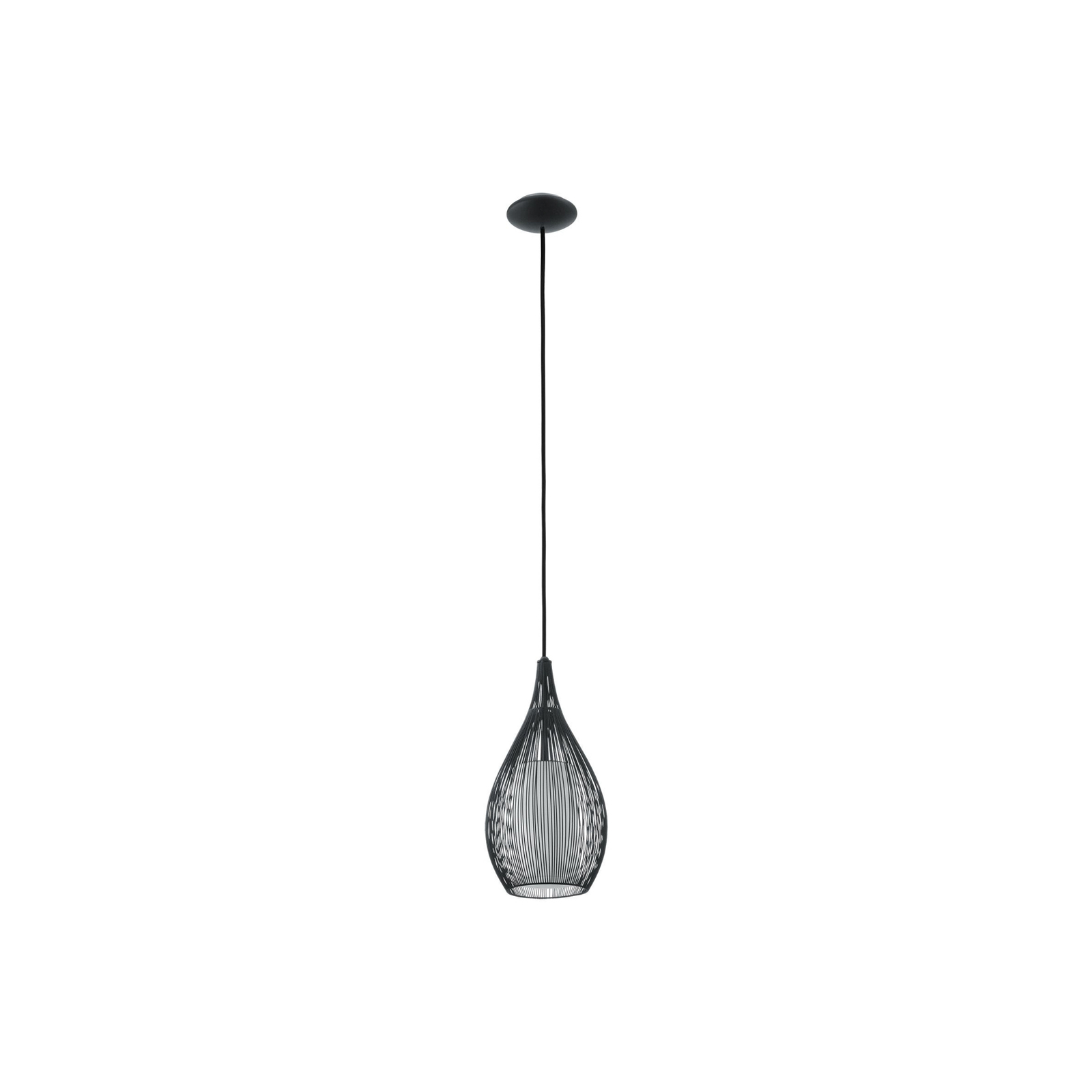 Beacon pendellampa Solis, svart, metall, glas, Ø 19 cm