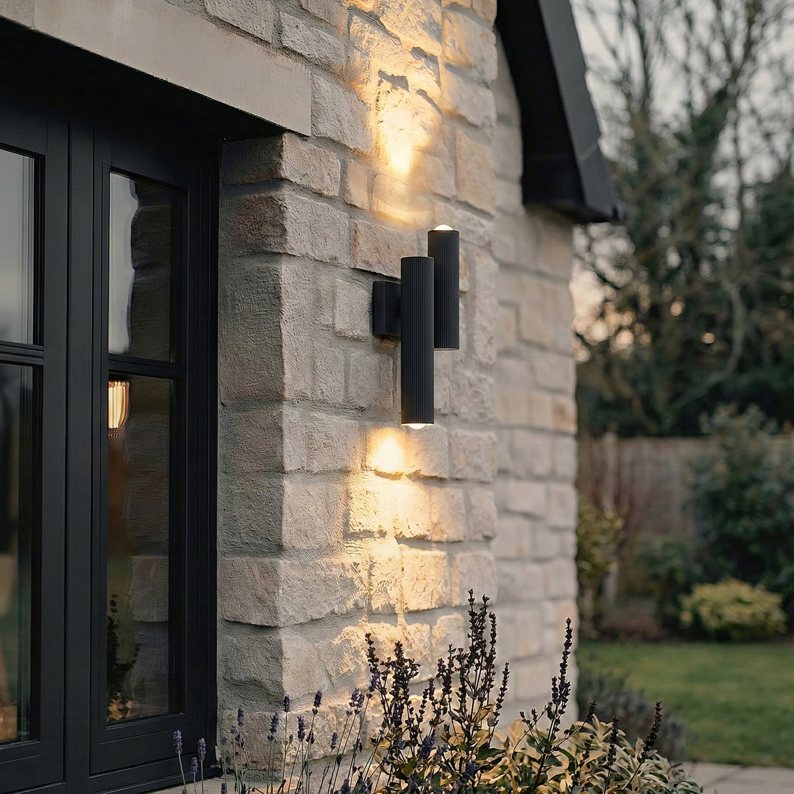 Aplică LED Torvian pentru exterior, cu 2 becuri, metal, antracit - Lucande