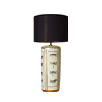 Επιτραπέζιο φωτιστικό Lucca, μαύρο, ύψος 67 cm, ύφασμα από λινό, κεραμικό